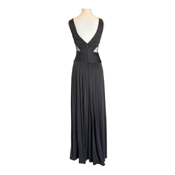 BCBGMAXAZRIA Magdalena Black Sheer Draped Jersey Gown Dress XXS Formal Maxi - Picture 9 of 15